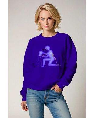 AquaGuardian Hephaestus Unisex Aquarius Sweatshirt in Vivid Purple