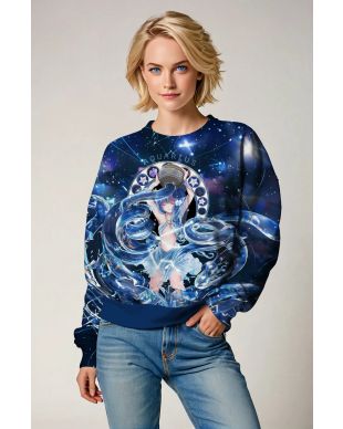Aquarius Myth Girl Blue Starry Sky Unisex Sweatshirt