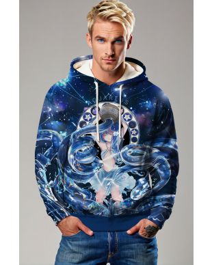 Aquarius Myth Girl Blue Starry Sky Hoodie