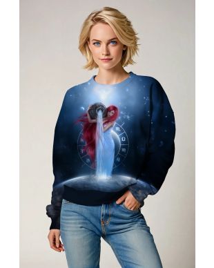 Aquarius Alcmene Redhead Constellation Unisex Sweatshirt in Cosmic Blue