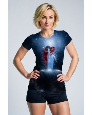 Alcmene Aquarius Graphic Unisex T-Shirts with Zodiac Constellation Design in Cosmic Blue