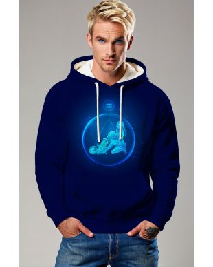 Unisex Aquarius Hoodies with Hercules Constellation and Star Design in Blue
