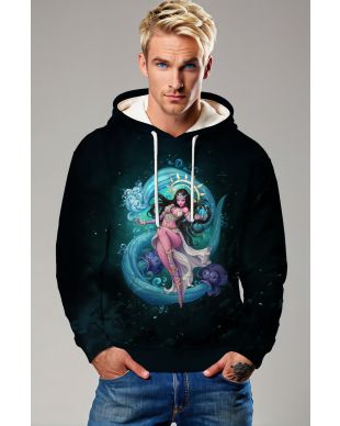 Aquarius Goddess Mythical Green Hoodie Unisex Deep Sea Splash