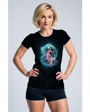 Aquarius Goddess Helen Unisex T-Shirts in Deep Sea Green
