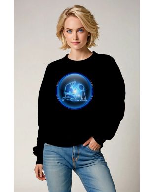 Aquarius Guardian Hephaestus Glow Sphere Unisex Black Sweatshirt