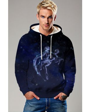 AquaGuardian Starlight Unisex Hoodies with Glowing Aquarius Constellation Design