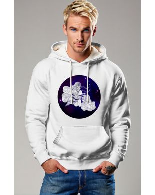 Aquarius Goddess Hercules Mythical Starry Night Unisex White Hoodie