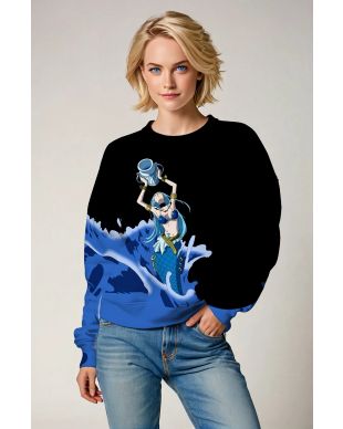 Aquarius Goddess Alcmene Graphic Black Unisex Sweatshirt