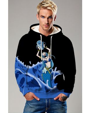 Aquarius Goddess Alcmene Leap Unisex Hoodies in Black