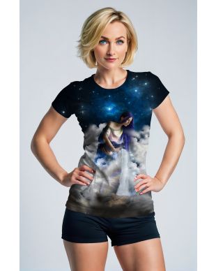 Aquarius Goddess Alcmene Blue Starry Sky Unisex T-Shirts