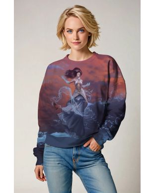 Aquarius Goddess Aphrodite Ocean Wave Unisex Brown Sweatshirt
