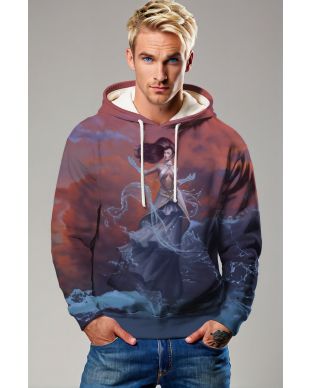 Aphrodite Goddess Aquarius Wave Design Unisex Hoodie in Brown