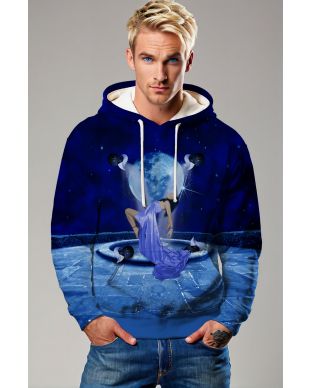 Helen's Aquarius Dance Under the Stars Unisex Hoodie with Cosmic Planetary Design