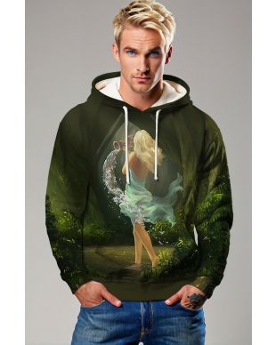 Alcmene Goddess Inspired Aquarius Green Hoodie Unisex Forest Edition