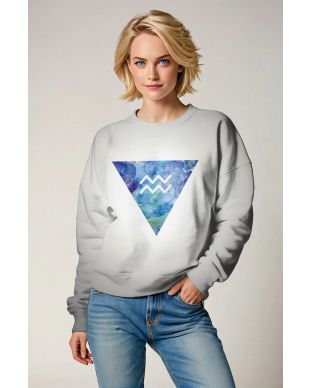 Aquarius Nebula Graphic Unisex Grey Sweatshirt