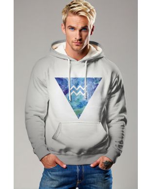 Aquarius Symbol Nebula Grey Unisex Hoodie
