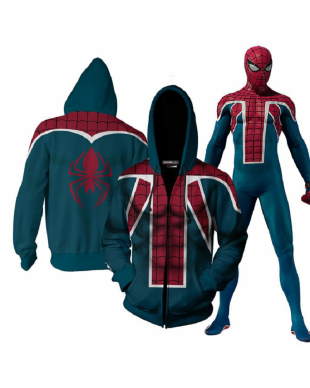 Avengers Avengers Spider Marvel Inspired Zip Up Hoodie Unisex