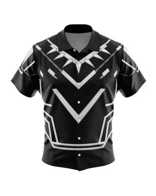 Black Panther Marvel Button Up Hawaiian Shirt