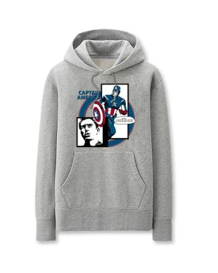 Captain America Solid Color Captain Amer Marvel Inspired Hoodie Solid Comfort Wear