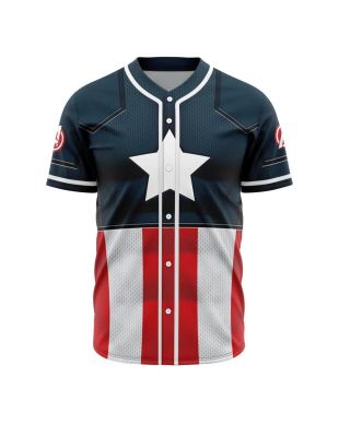 Captain America Cosplay Marvel Baseball Jersey