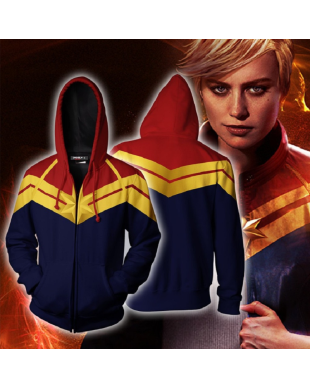 Marvel Carol Danvers Zip Up Marvel Inspired Zip Up Hoodie Comfort Wear