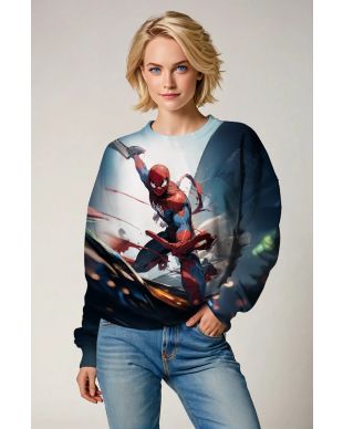 Dark Blue Spider‑Man Dynamic Crewneck Sweatshirt