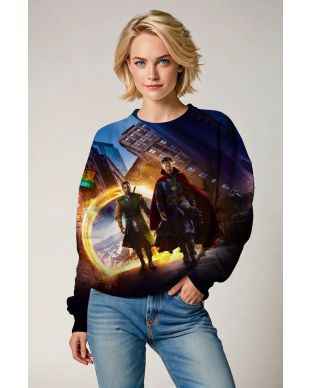  Doctor Strange Mystic Portal Graphic Sweatshirt – Deep Blue