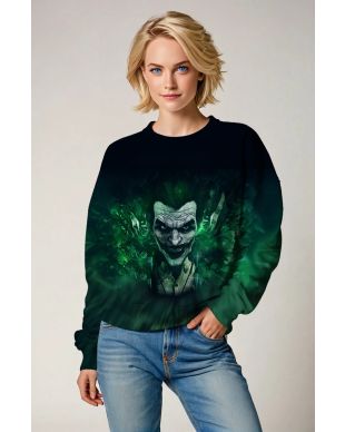 Green & Black Joker Graphic Sweatshirt