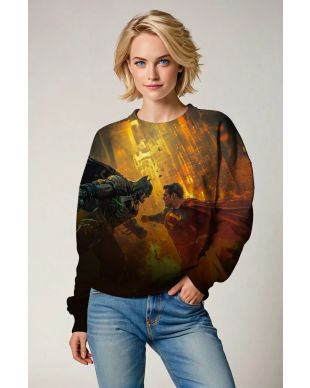 Black & Orange Batman vs Superman Graphic Sweatshirt