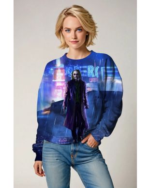 Blue Joker Neon City Graphic Sweatshirt