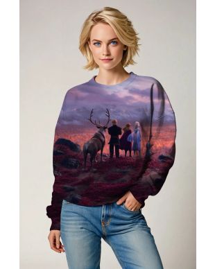 Purple Frozen Journey Graphic Sweatshirt