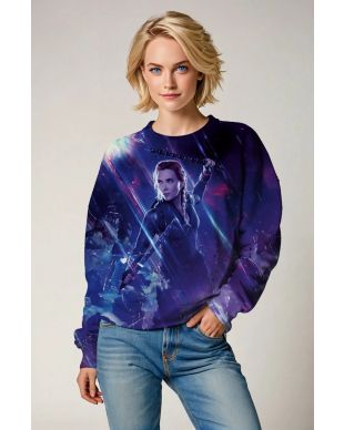 Dark Purple Heroic Warrior Graphic Sweatshirt