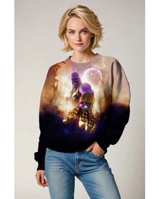 Brown & Black Thanos Infinity Gauntlet Graphic Sweatshirt
