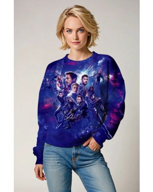 Dark Blue Avengers Galaxy Graphic Sweatshirt