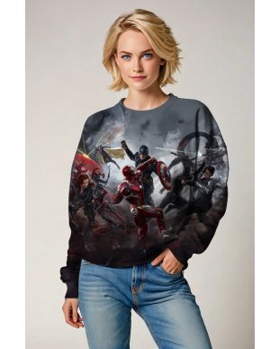 Gray Avengers Battle Scene Sweatshirt