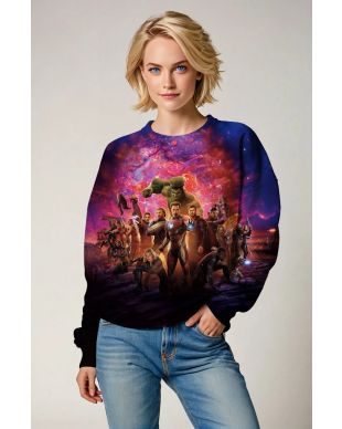 Dark Blue Avengers Galaxy Battle Sweatshirt