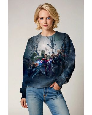 Dark Blue Avengers Team Battle Sweatshirt