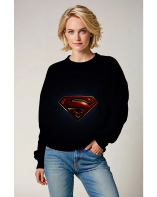  Superman S Shield Graphic Apparel – Iconic Red & Gold Black Sweatshirt