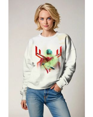 Spider Hero Graphic Apparel – White Sweatshirt