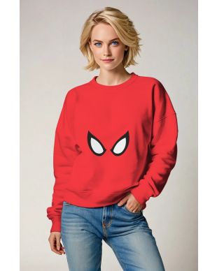 Web Vision Minimalist Apparel – Bold Red Sweatshirt