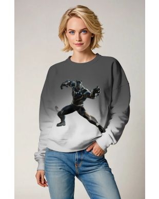 Black Panther Power Move Crewneck Sweatshirt – Smoke Gray
