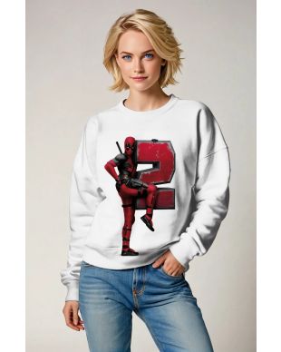 White Deadpool 2 Crewneck Sweatshirt – Bold Red Hero Style