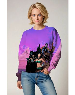 Purple Justice League Crewneck Sweatshirt – Iconic Team Style