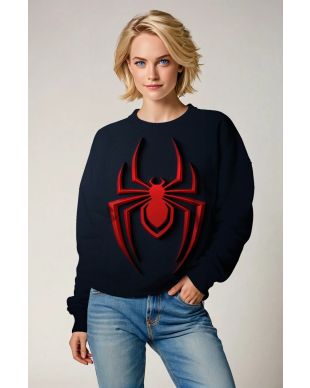 Black Sweatshirt with Heroic Spider Emblem