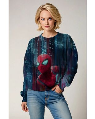 Dark Blue Tech‑City Spider Sweatshirt