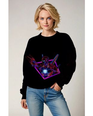 Black Neon Tech Hero Crewneck Sweatshirt