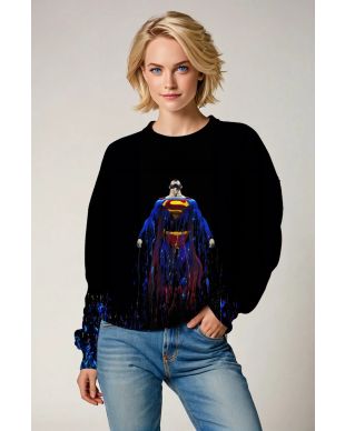 Black Superman Rising Art Crewneck Sweatshirt