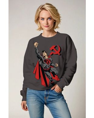 Dark Gray Heroic Red Emblem Crewneck Sweatshirt