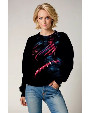 Black Panther Neon Crewneck Sweatshirt