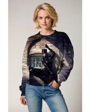 Black Catwoman Crewneck Sweatshirt
